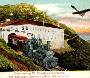 Train Scenic Mountain Railway Leaving Tavern of Tamalpais California Airplane