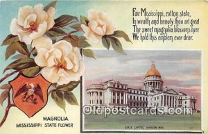Magnolia, Mississippi State Flower, State Capitol Jackson, Miss, USA Unused 