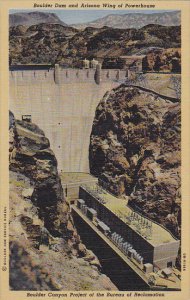 Boulder Dam and Arizona Wing of Powerhouse Nevada Curteich