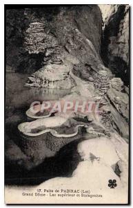 Old Postcard Well of Padirac (Lot) Great Dome upper lake and Stalagmites