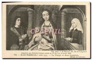 Old Postcard Jean Perréal Towards Virgin and Two Donors Musee du Louvre Paris