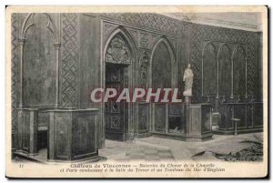 Old Postcard Chateau de Vincennes woodwork from the Chapel Choir