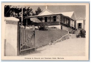 Pembroke Bermuda Postcard Entrance to Grounds and Grasmere Hotel Building c1930s