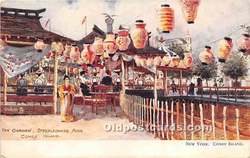 Tea Garden, Steeplechase Park Coney Island, NY, USA Amusement Park Unused 