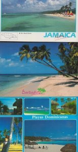 Barbados Beach Walking Jamaica Playa Dominicanas 3x Postcard s