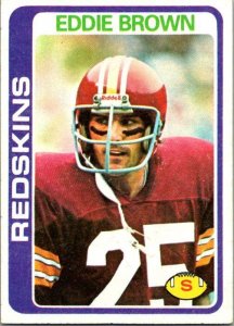 1978 Topps Football Card Eddie Brown Washington Redskins sk7419