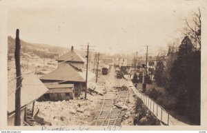 RP: PROCTOR , Vermont , 1927 Railroad Train Depot Flood Damage