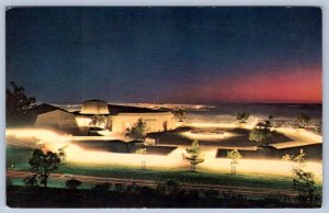 1950-60's UNIVERSITY OF CALIFORNIA LAWRENCE HALL OF SCIENCE NIGHT VIEW POSTCARD
