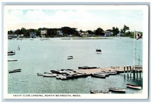 c1920's Yacht Club Landing Boat Ferry North Weymouth Massachusetts MA Postcard