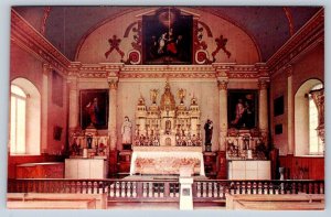 The Old Church Interior Ste Anne de Beaupre Quebec, Vintage Chrome Postcard, NOS