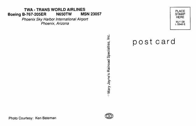 Postcard AIRPORT SCENE Phoenix Arizona AZ AQ2177