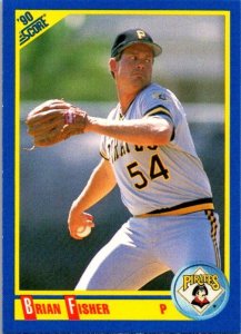 1990 Score Baseball Card Brian Fisher Pittsburgh Pirates sk2579