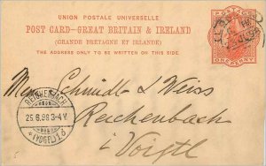Entier Postal Stationery Postal Great Britain Great Britain 1898 London to Vo...