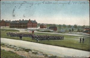 Fort Williams ME Passing in Review MIlitary c1910 Postcard