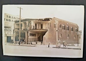 Mint Vintage 1933 Long Beach CA Earthquake East Anaheim St Real Photo Postcard