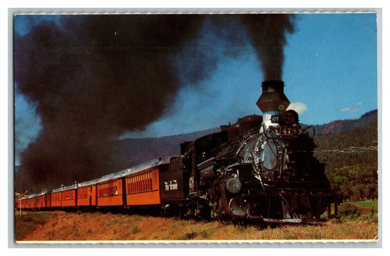 Denver Rio Grande Narrow Gauge Passenger Tranin CO Vtg. Standard View Postcard 