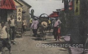 A street in Chefoo, China Military Unused light creases near bottom left corn...