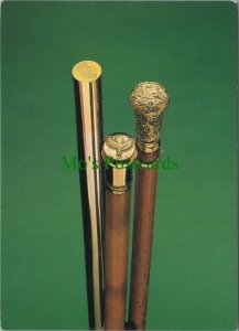 Museum Postcard - Two Georgian Gold & Gilt Metal Walking Canes RR19343