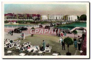 Old Postcard Deauville Beach Flowery The Normandy Hotel L