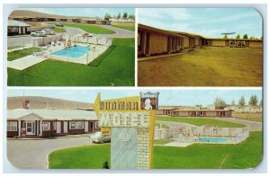 1964 Dunmar Motel Evanston Wyoming WY Heber UT Multiview Posted Vintage Postcard