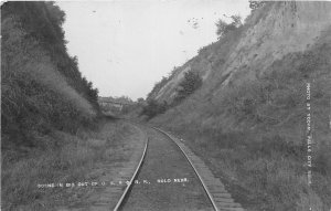 J7/ Rulo Nebraska RPPC Postcard c1910 Big Cut CB&Q Railroad Tracks 75