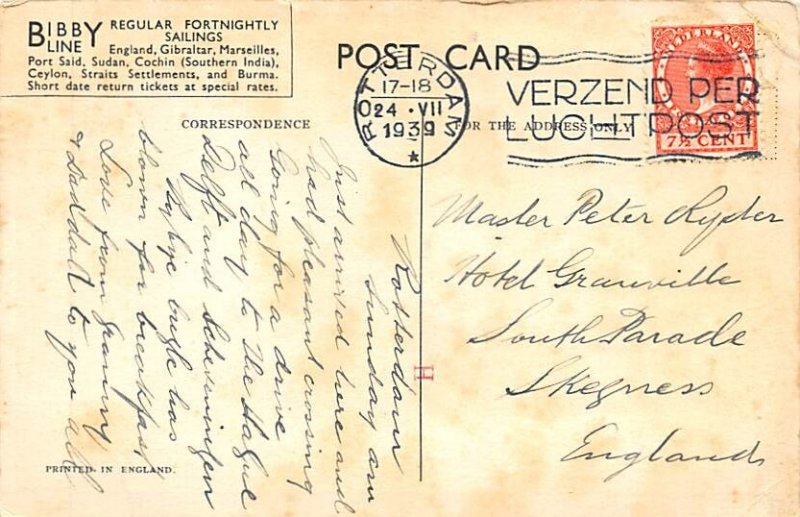 MV Derbyshire Bibby Line Ship 1939 