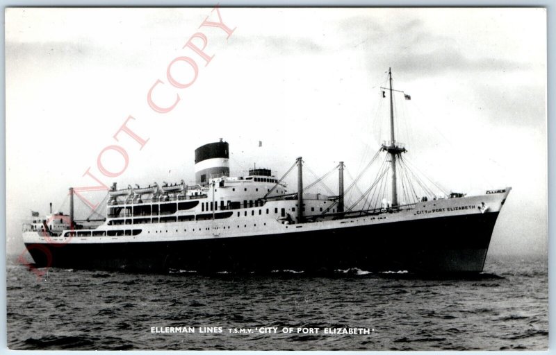 c1950s Ellerman Line RPPC City of Port Elizabeth TSMV Steam Ship Real Photo A100