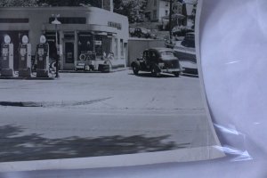 Ca. 1940's Black & White Original Photo Shell Gas Station Davis Service