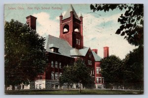 J98/ Salem Ohio Postcard c1910 New High School Building 67