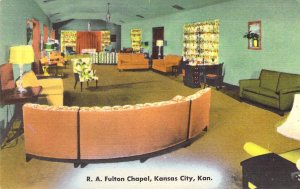 Linen Era, Funeral Chapel, R.A. Fulton, Kansas City, KS Old Postcard