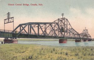 OMAHA , Nebraska , 1900-10s ; Scenic view, Illinois Central Bridge