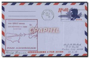 Aerogramme 1st Flight United States San Francisco Paris January 4, 1967 Kennedy