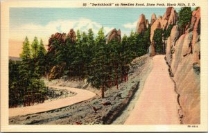 Vtg Switchback Needles Road State Park Black Hills South Dakota SD Postcard