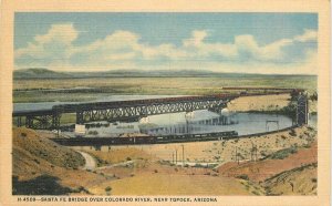 California Needles 1930s Santa Fe Bridge Topock Arizona Postcard 22-8454