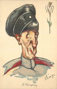 Postcard C-1915 WW1 Military Caricature propaganda artist Slimgo humor 23-11117