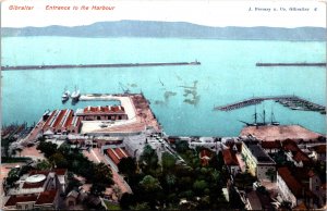 Gibraltar Entrance To The Harbour Vintage Postcard C117