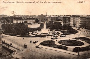 Austria Wien Vienna Leuchtbrunnen auf dem Schwarzenbergplatz 1909