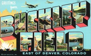 Greetings From Buckley Field East of Denver Colorado CO Vintage Postcard