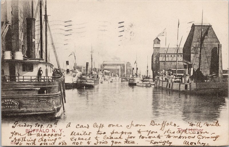 The Harbor Buffalo NY New York Boats H. Barnum of Buffalo c1906