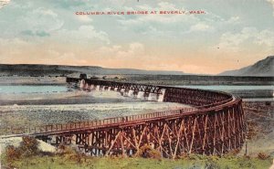 Beverly Washington Columbia River Bridge, Color Lithograph, Vintage PC U20031