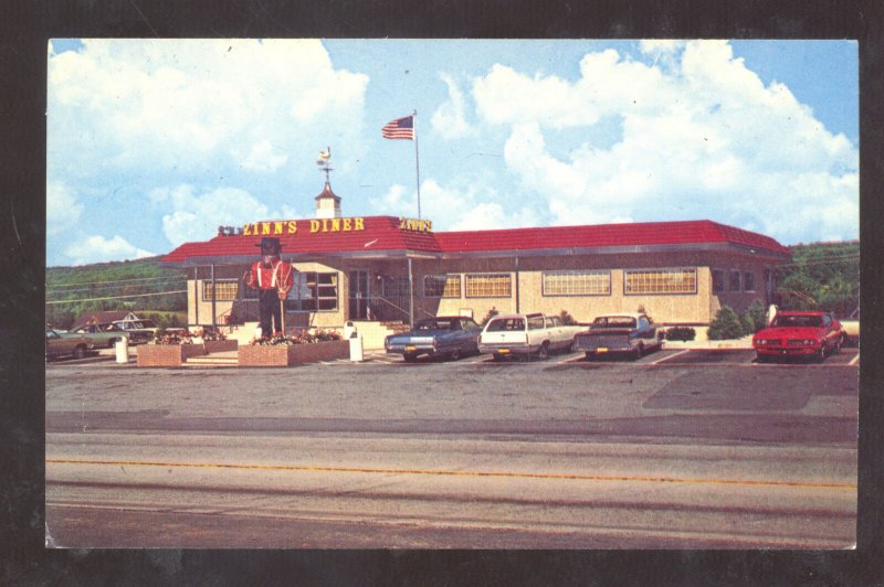 DENVER PENNSYLVANIA PA. ZINN'S COUNTRY DINER RESTAURANT ADVERTISING POSTCARD