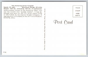 Transportation~Kettering Aerial Torpedo Display Stats On Back~Vintage Postcard