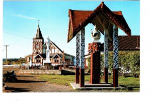 St Faith's Anglican Church, Ohinemutu, New Zealand, Totem Pole Maori Str...