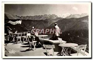 Postcard Old Terrace Teleferique Veyrier Chain of the Alps and Mont Blanc