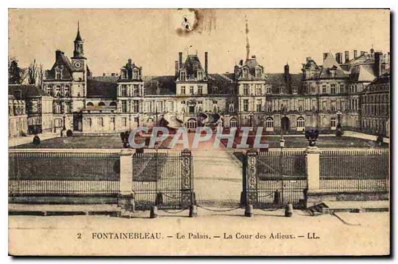 Old Postcard Fontainebleau Palace Court Farewell