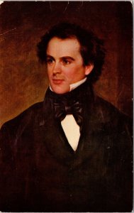 Oil Portrait Nathaniel Hawthorne By Charles Osgood Salem MA Postcard UNP WOB VTG 