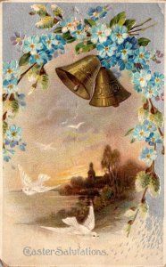 Easter Gold Bells and Blue Flowers 1914