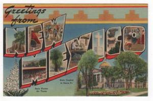Greetings from NEW MEXICO   Large Letter Linen PC