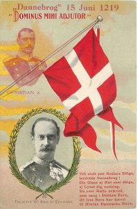 Postcard C-1910 Denmark Patriotic flags king Richard Royalty 24-5515