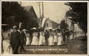 Berlin Pennsylvania PA Children's Day Parade c1910 Real Photo Postcard